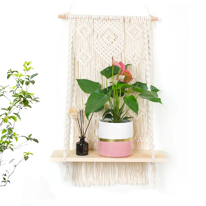 Nordic woven Tapestry Rack Plant Pot Holder for Balcony Bedroom Living Room Porch Macrame Home Decoration Boho Decor Tapestry