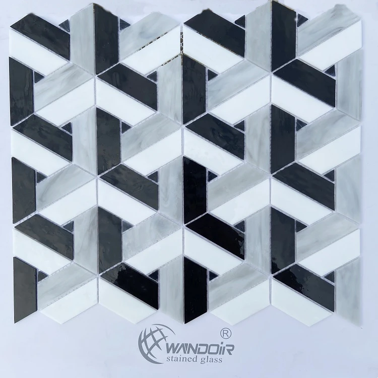 Exquisite Colourful 3d Glass Triangle Mosaics Bathroom Tiles Ideas Shower Room Background Wall Mosaic Panel