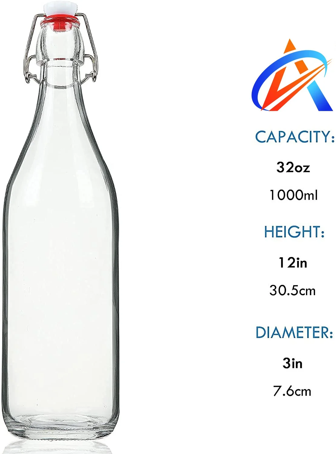 Beverage Beer flip top glass Kombucha 250ml 750ml swing top bottle 1000 ml