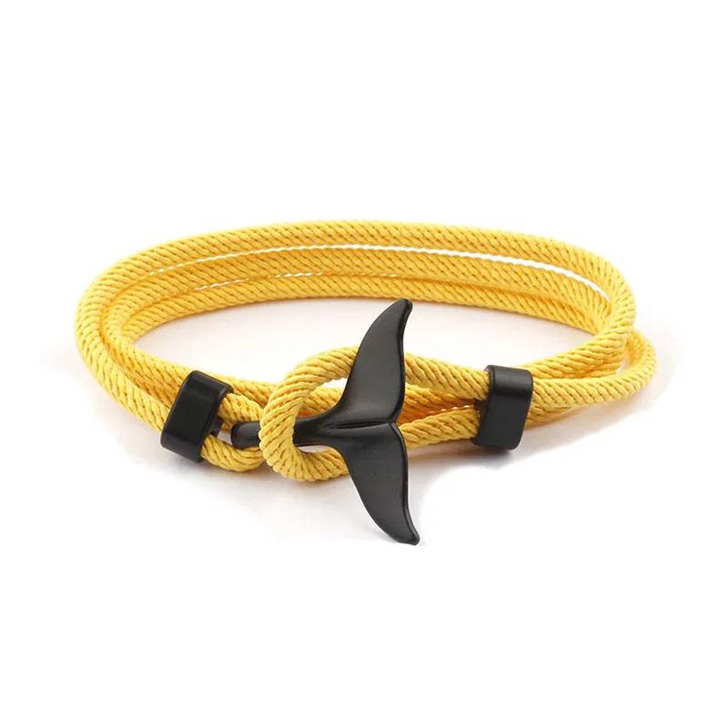 Whale Tail Unisex Nylon Milan Cord Nylon Rope Wrap Bracelet for Men and Women Adjustable Milan Cord Rope Bracelet