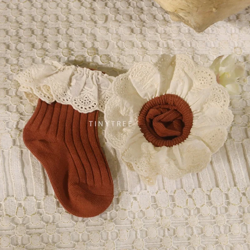 Однотонные детские носки с испанской расцветкой, вязаные детские носки для маленьких девочек, теплые мягкие кружевные носки для малышей