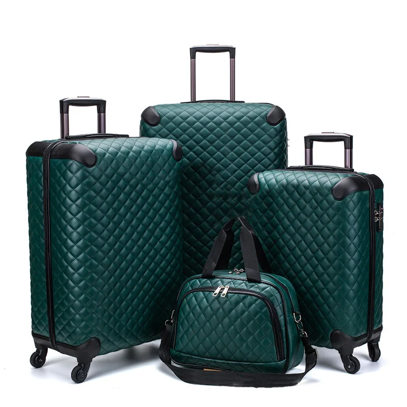 4 pcs in  1 set(10/20/24/28 inch)PU leather trolley luggage Outdoor Travel suitcase Trolley Bag Waterproof carry-on luggage