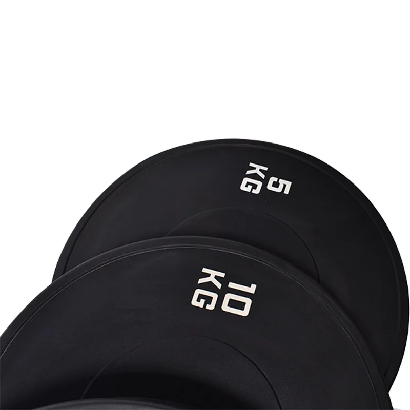 Fitness Premium Custom Logo Gym Weights Training Barbell Weightlifting Pounds KG LBS Black Natural Rubber Bumper Weight Plates