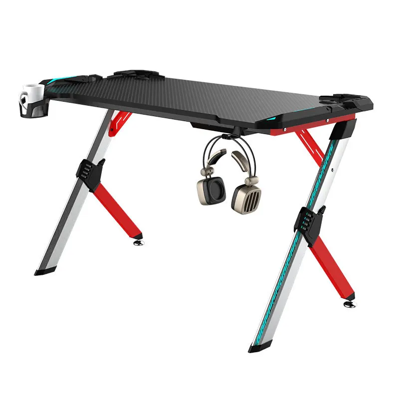 Oem processing custom RGB game table with lights Room office Pink Gaming desk  Spot factory direct sales Desktop computer desk