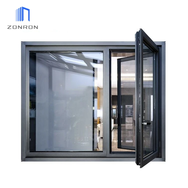 Zonron As2047 Cheap Price Aluminium Profile Windproof Glass Windows Latest Designs Powder Coated Aluminum Alloy Frame Window