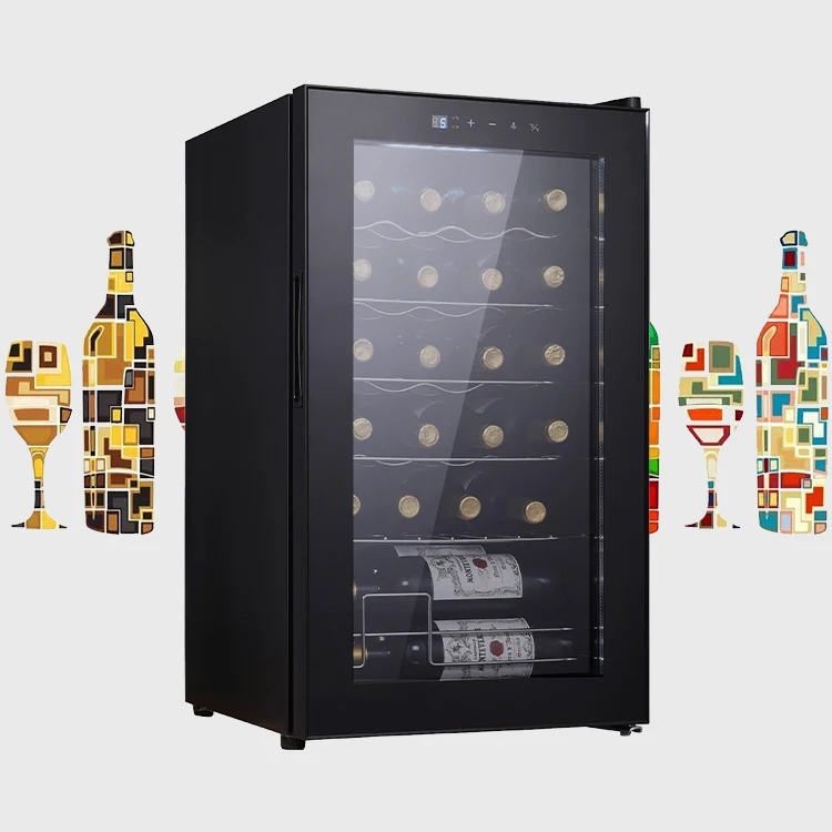 Домашний коммерческий холодильник для напитков LANYI, 24 бутылки, однозонная стеклянная дверь, холодильник для напитков, шкаф для хранения вина/пива