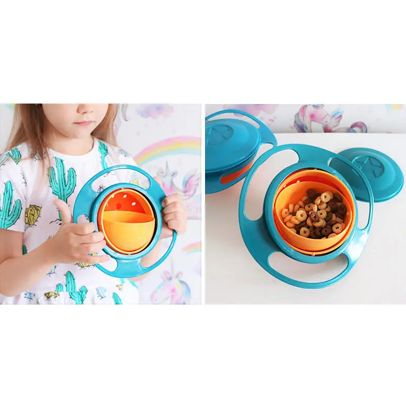 2024 New Customizable Safe Bpa Free Kids Plastic Anti Slip Baby Feeding Universal 360 Degree Baby Products Non Spill Bowl