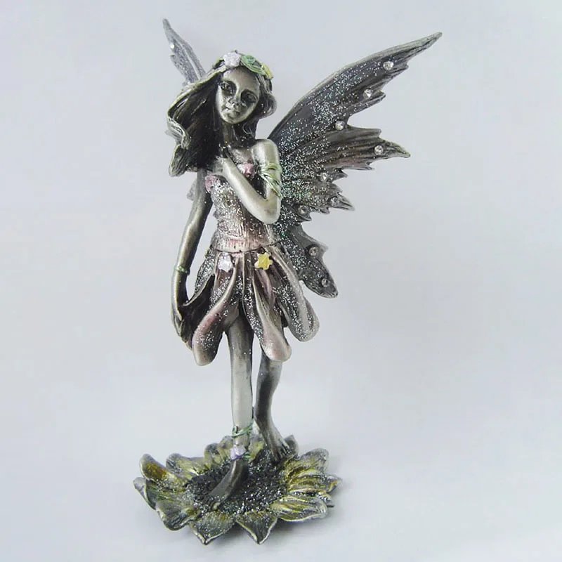 large garden metal human outdoor metal fairy statue beautiful antique fairy statue pewter figurines