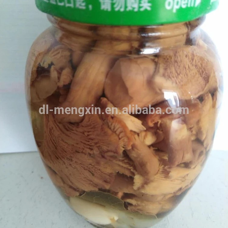 
Canned Chantarelle mushroom in glass jar 