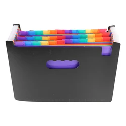 Custom Transparent Rainbow Expanding File Folder Accordion File 24 Pockets Organizer With Tag Large Capacity Wallet For School