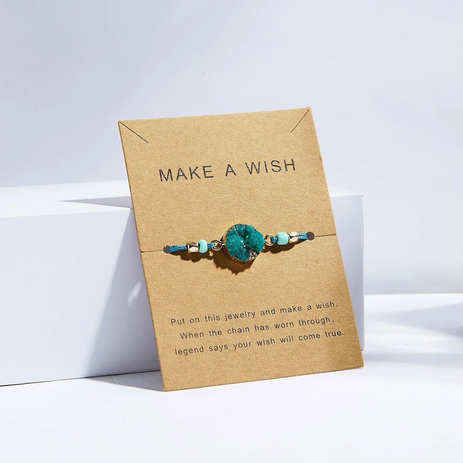 Hot Luck Energy Round Resin Wish Bracelet Simple stylish commuter handwoven adjustable bracelet