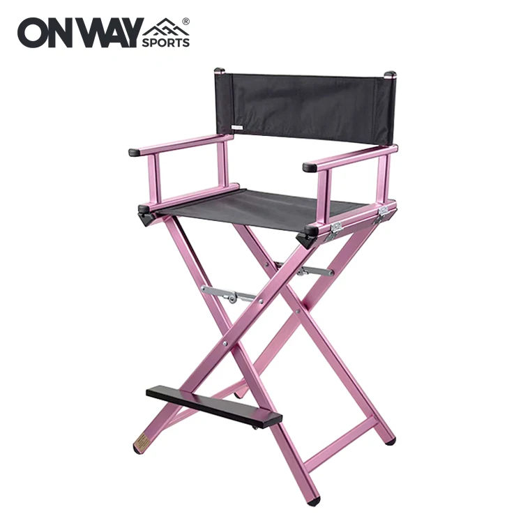 Custom Lightweight Portable Aluminum Folding Director Makeup Chair WIth Headrest