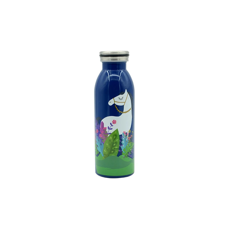 
2021 new style 500ml Food Grade Stainless Steel Vacuum Milk Water Bottle Thermo Tumbler Flask for Children Gift Custom 