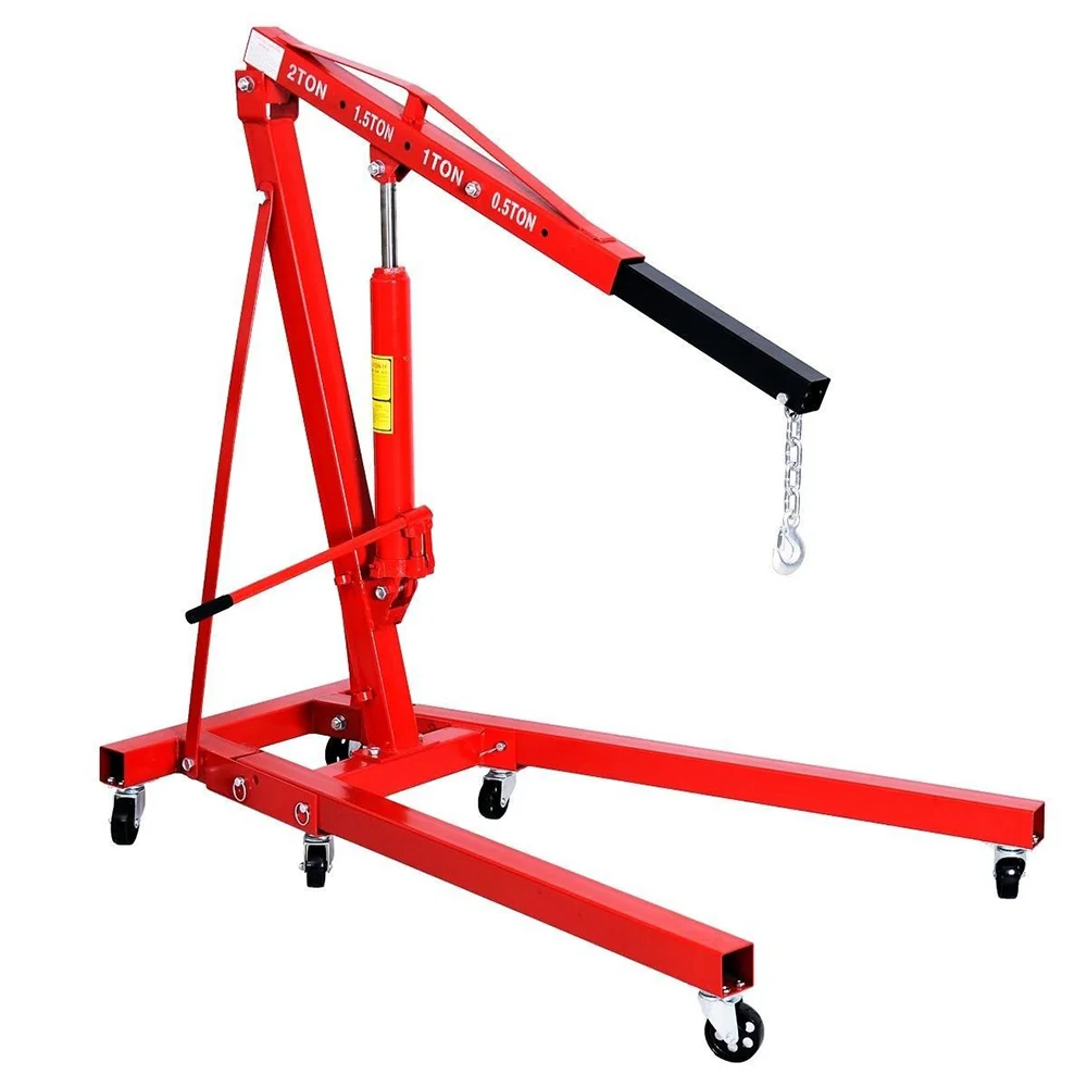 High Quality 2 Ton Hydraulic Foldable Manual Shop Car Hoist Engine Crane Lifting