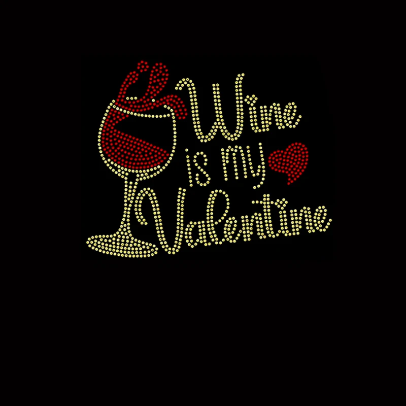 New arrival brand logo rhinestone transfer Valentine iron on motif