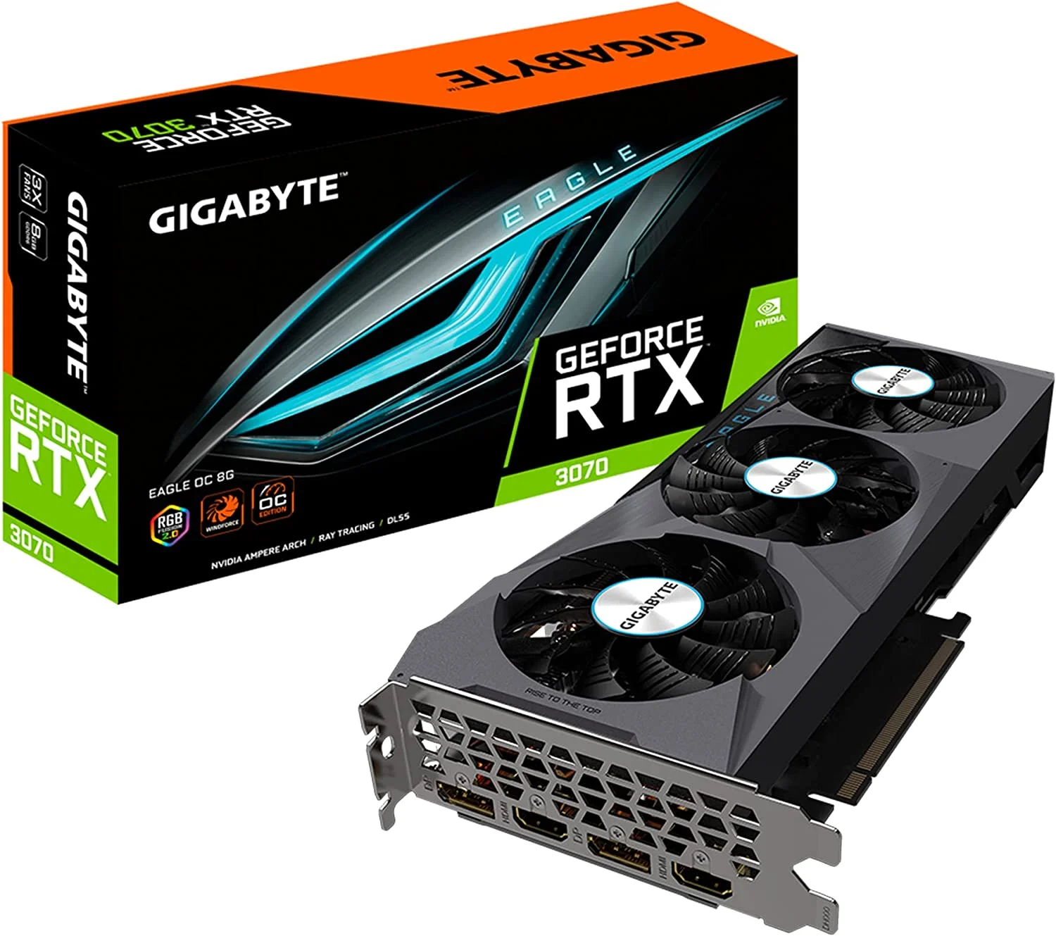 Attractive Price Rtx 3070ti 8G Graphics Card GDDR6 256-Bit GIGABYTE GeForce RTX 3070 Eagle OC 8G RGB Fusion 2.0 8GB