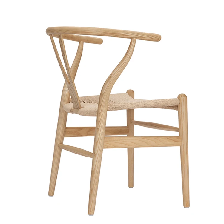 Оптовая продажа классический современный деревянный стул из ротанга Hans Wegner массива ясеня для