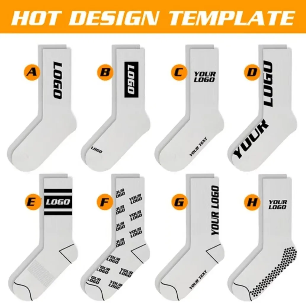 KTS China Factory Manufacturer Bulk Wholesale OEM Make Your Own White Knitting Logo Socks NO MOQ Custom Men Terry Sport Socks