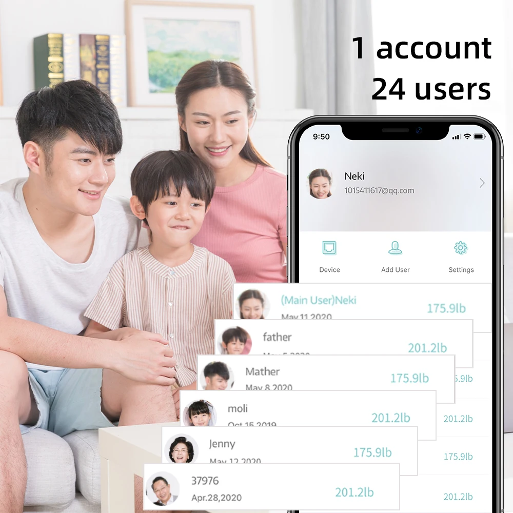 Little Devil 180kg 400lbs Digital Smart Health Care Electronic Body Weight Fat Composition Weighing Bathroom Scale