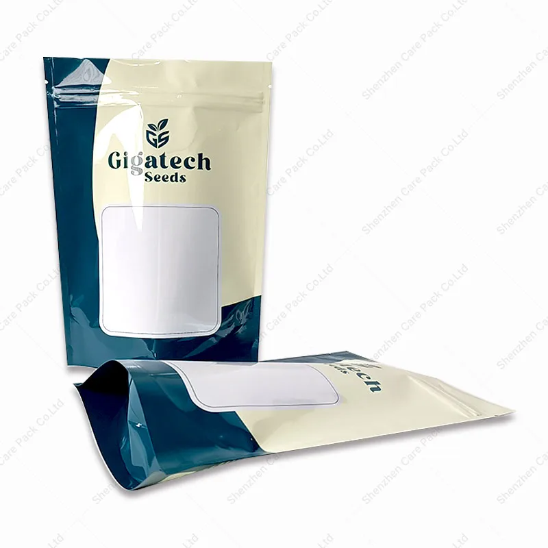 Customized Reusable Ziplock Mylar Seeds Grain Zipper Pesticide Seeds Plant Organic Fertilizer Soil Packaging Stand up Bag