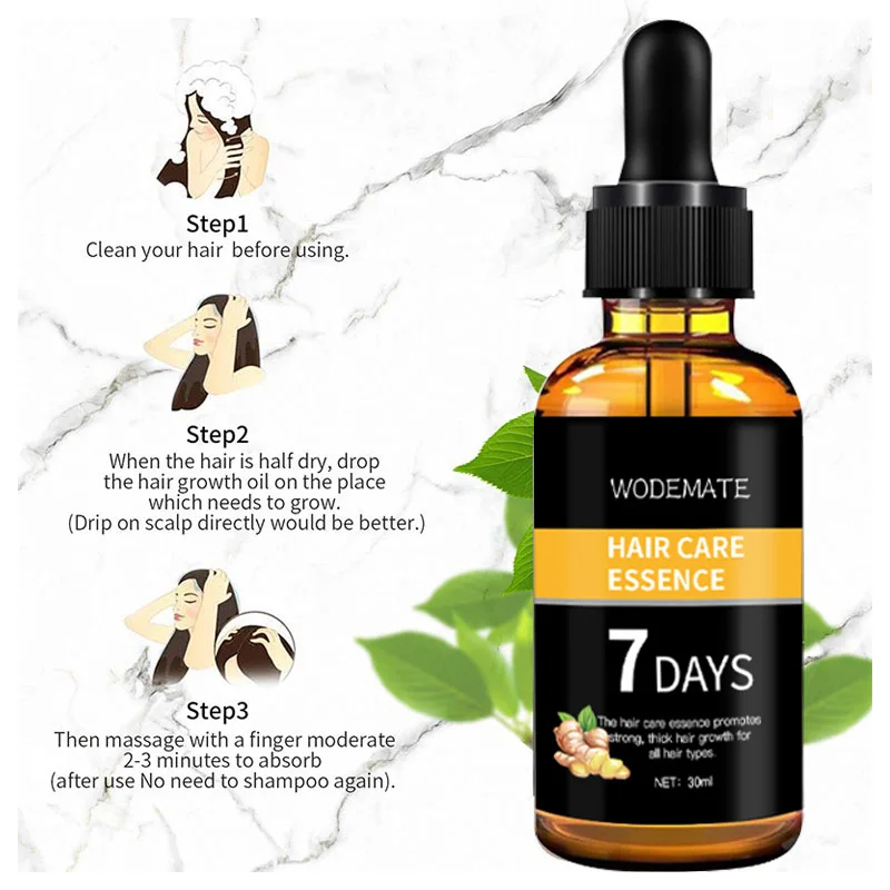 Hot Sale Natural Ginger Hair Care Essence 7 Days Strengthen Thickening Hair Nutrient Solution Growth Oil