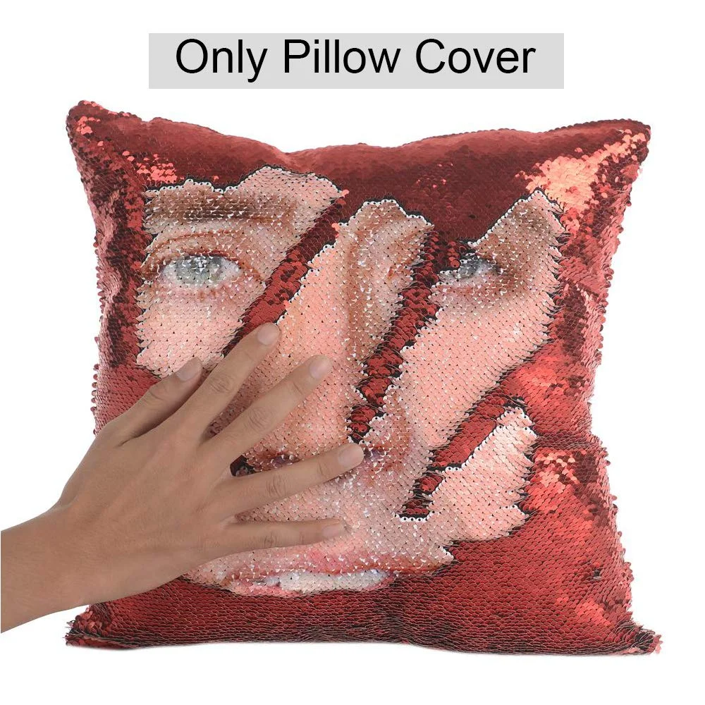 Amazon Hot Sell Sublimation Nicolas Cage Mermaid Pillow Case Cover reversible Sequin Pillowcase Cushion Cover for Sofa Christmas