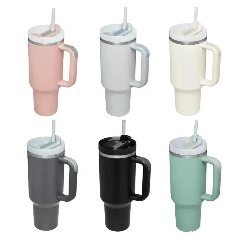 European style high value vacuum insulation cup American style simple car handle stainless steel cup