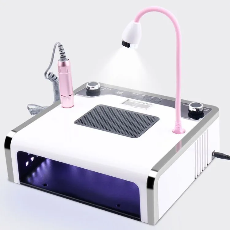 2020 New 4 in 1 Electric Nail Drill Machine with 30000RPM Handpiece Dust Vacuum Suction 108W LED UV Lamp Electric Nail File