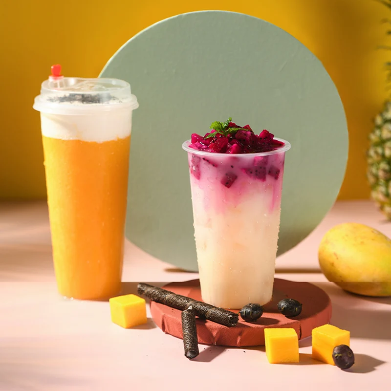 16 унций 500 мл печатный логотип PP 90 мм одноразовая пластиковая чашка для литья под давлением чая boba bubble