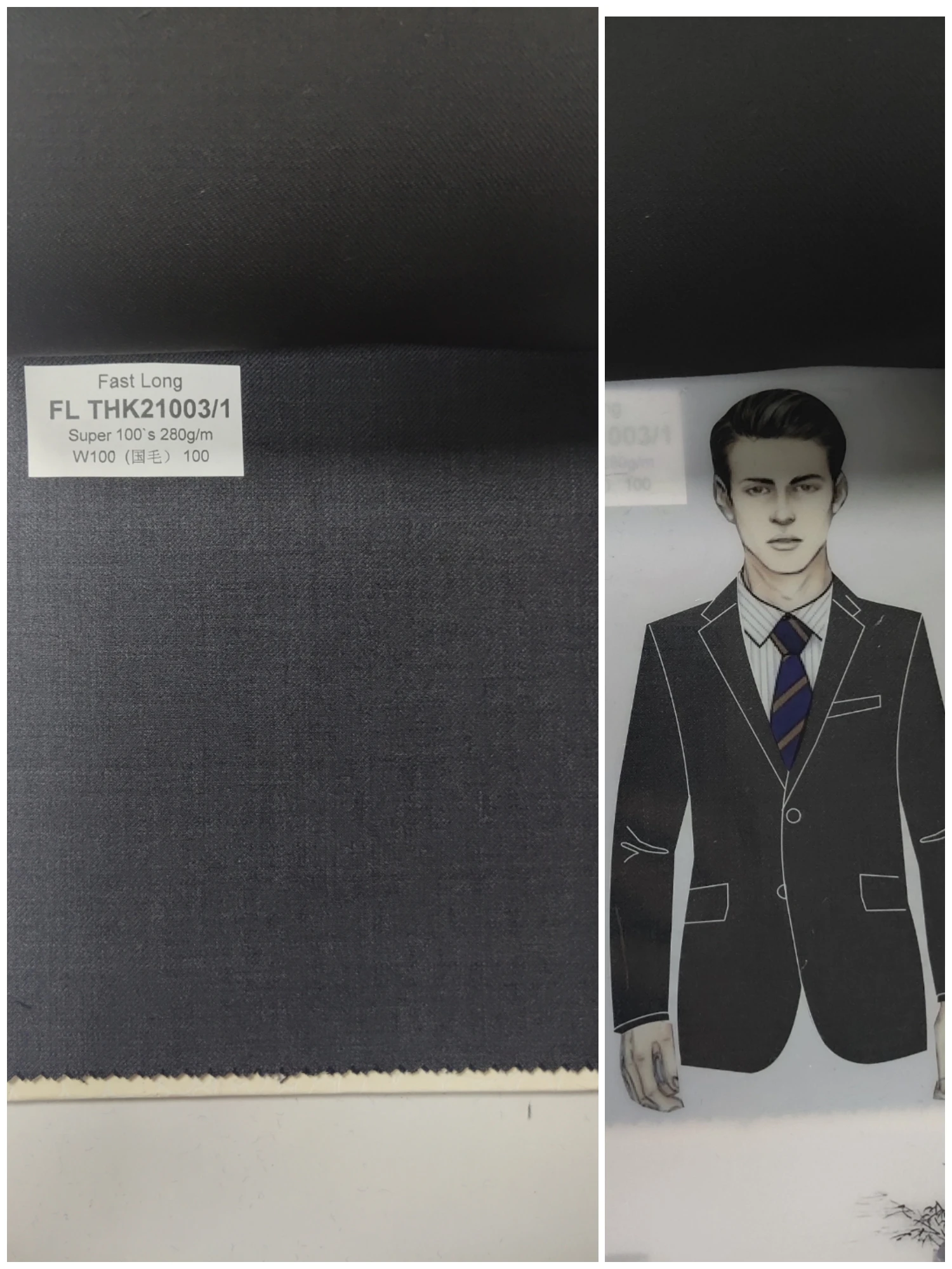 Good price FLTHK w100 280gsm men women fashion chinese wool new fashion trends suit fabric