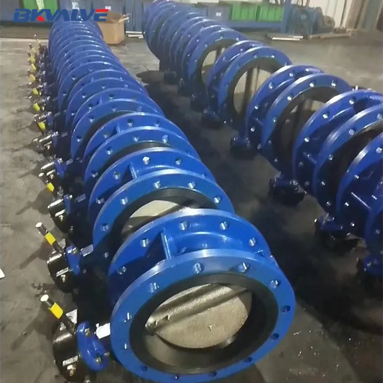 8 inch GGG40 ductile iron rubber seat worm gear double flange butterfly valve