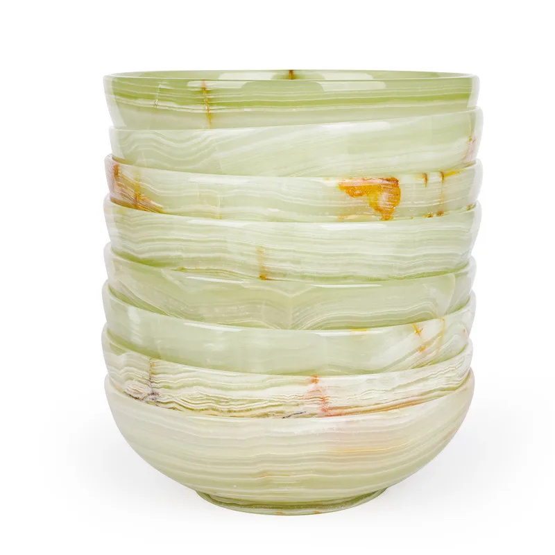 
Wholesale Natural Rock Decorative Engraved Crystal Rose Quartz Fruit Singing Bowl 