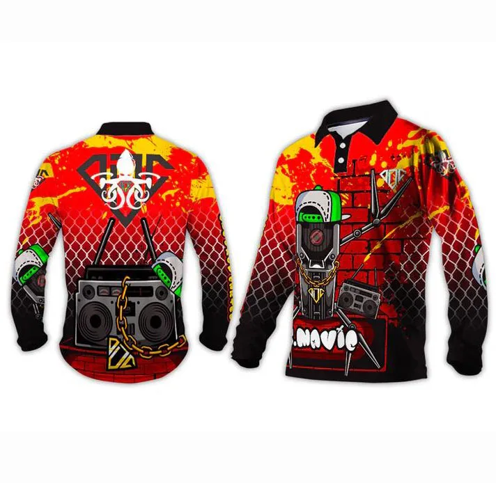 UPF 50 Custom Fishing Shirts Australia Long Sleeve Men Ladies Boys Kids Sublimated Fishing Jersey Clothes Button Up Fishing Polo