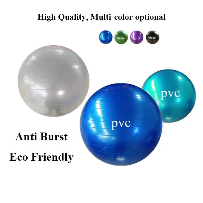 55cm 65cm 75cm Pvc Colorful Exercise Gym Yoga Ball With Air Pump