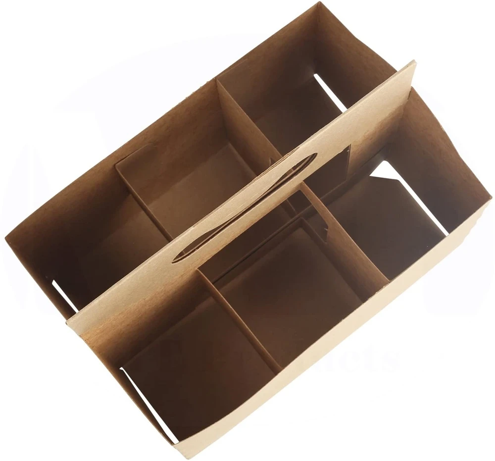 6 pack bottle carrier Kraft Cardboard paper cup holder 12 oz. Beer or Soda Bottle Carrier for Safe And Easy Transport