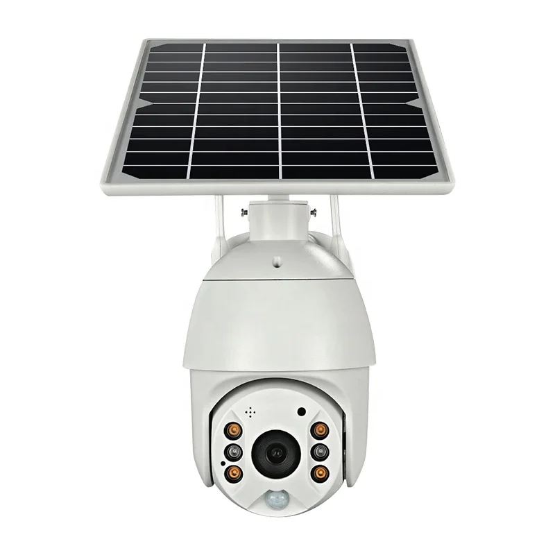 Solar Panel Camera Two-way Intrusion Alarm Long Standby 1080P HD 4G SIM Card Solar Panel Outdoor Monitoring CCTV Camera