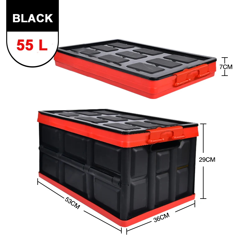 Personalized brand DIY install large capacity ABS plastic best rated  folding cargo tote car trunk organizer with cover