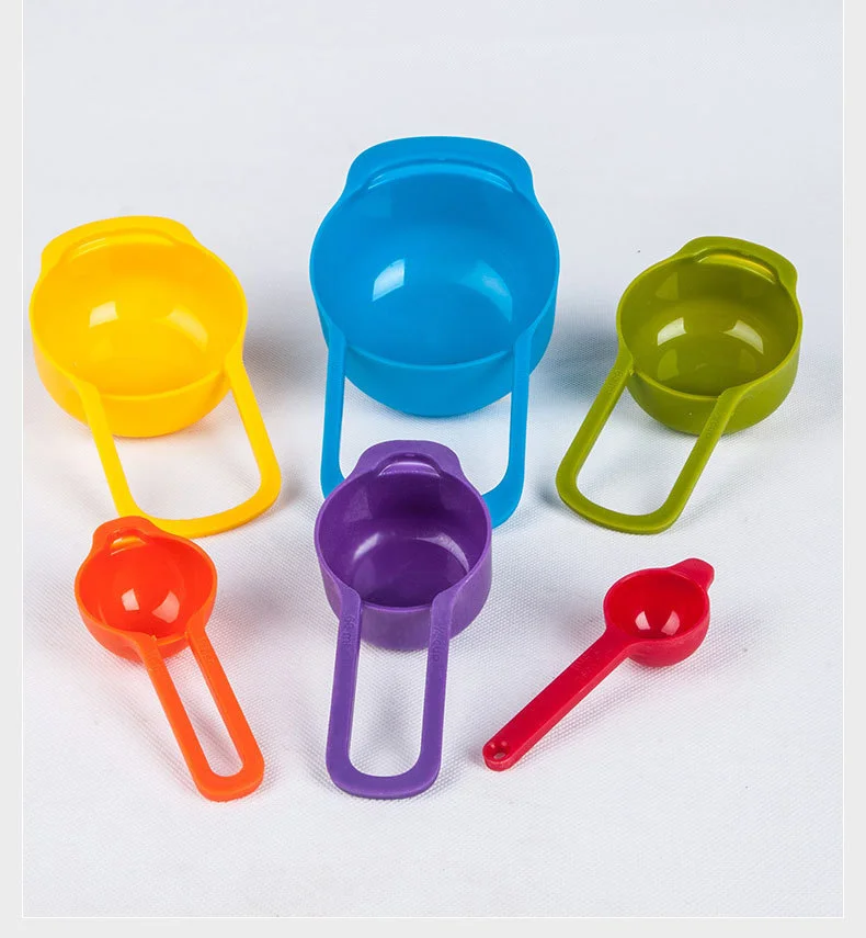 
Plastic colorful 6 pcs measuring cups and spoons set milk powder measuring spoon of baking supplies 