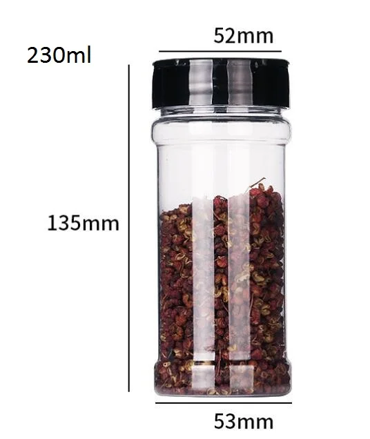clear pet plastic square spice jars 500ml 300ml seasoning blend Bottle with seal liner slip inside plastic spice condiment jars