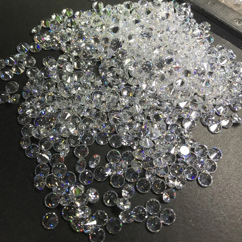 Round Diamond Shape Synthetic White CZ gems cubic zirconia stones Buyers in Sri Lanka