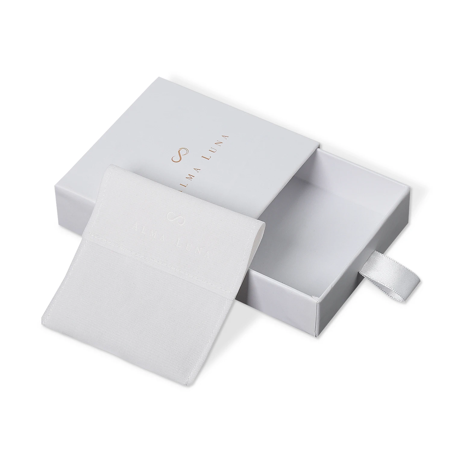 Wholesale Custom Logo Eco-friendly Paper White Necklace Jewelry Drawer Pull Out Box For Jewelry