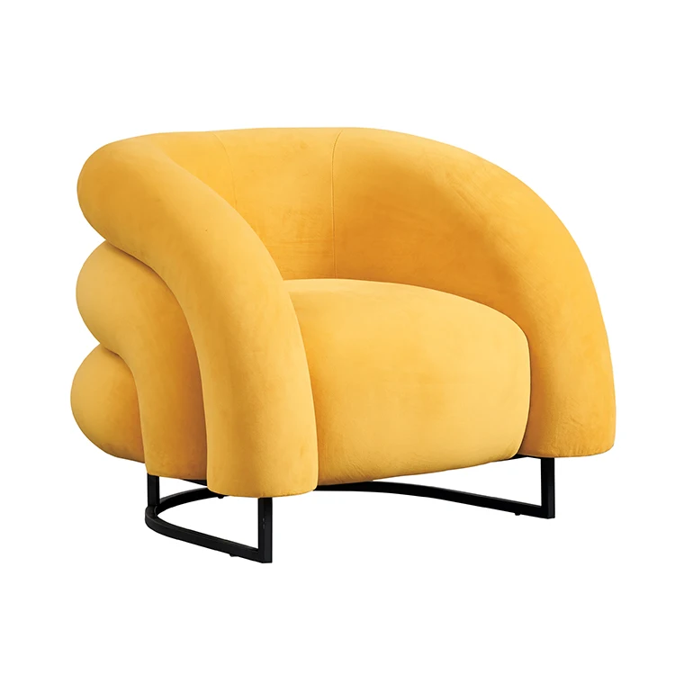 Простой тканевый стул для отдыха в скандинавском стиле, одноместный диван-стул с подлокотником