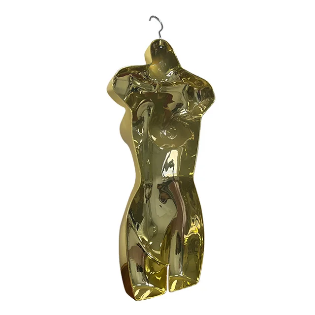 Display the female mannequin torso with a hollow back and hooks for a unique presentation