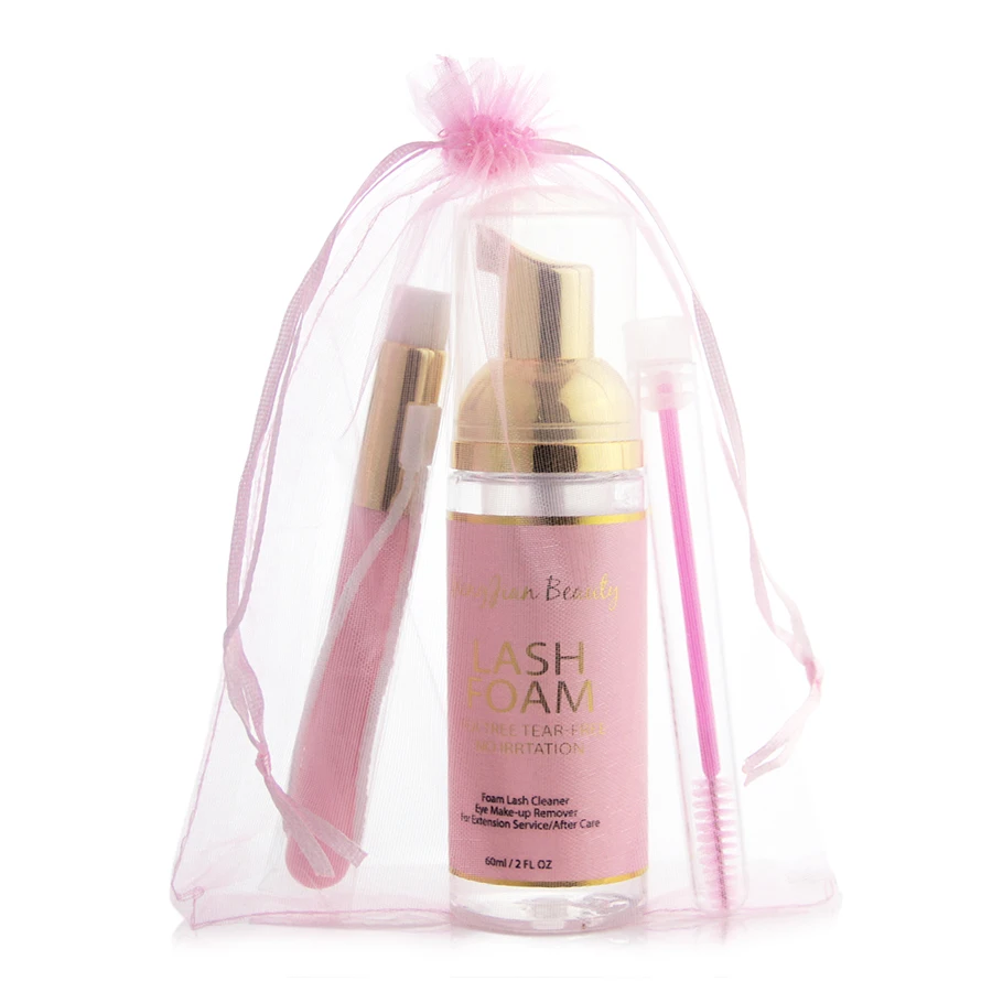 Private label  deep cleaning eyelash extension lash foam cleanser set lash shampoo
