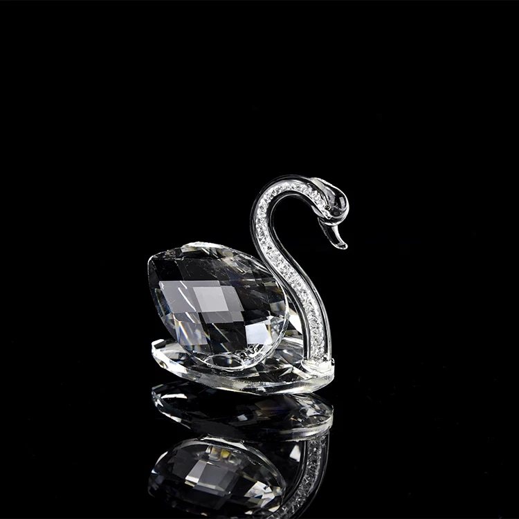 Wedding Souvenirs Clear Color Single Crystal Glass Ornaments Crystal Swan Animal Crafts