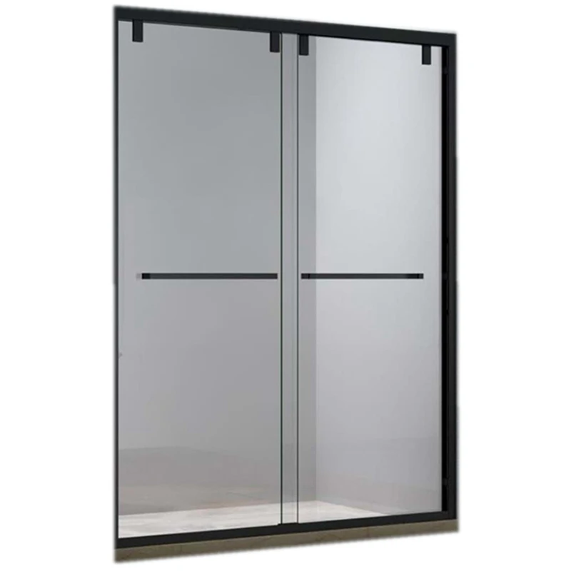 Ningjie matt black frame  bathroom glass door shower sliding door
