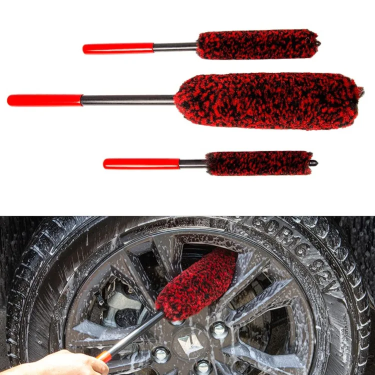 Car cleaning and beauty wheel brush fiber stick brush car gap cleaning large medium and small wool brush