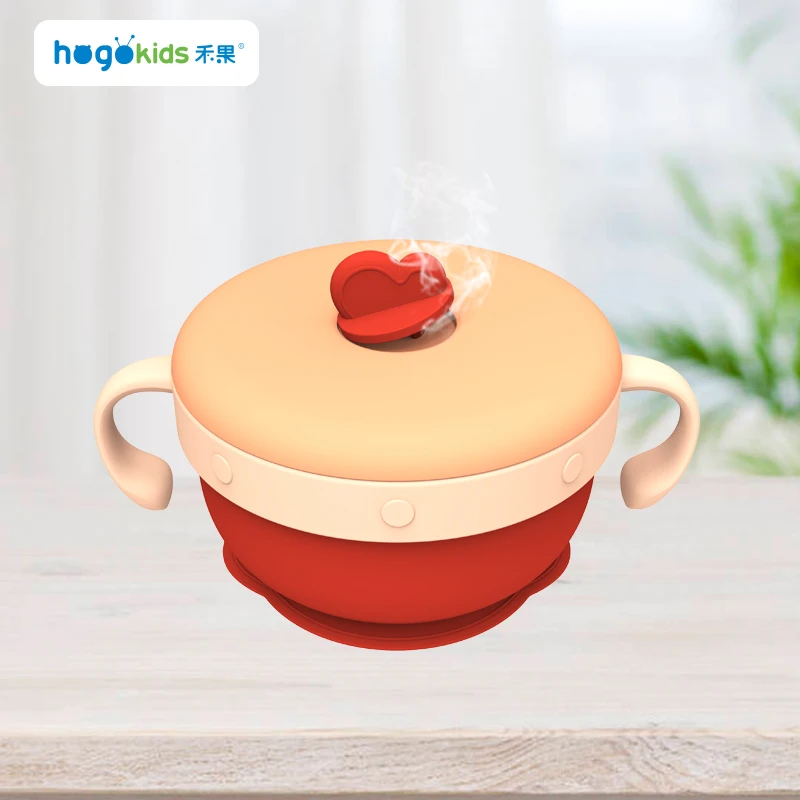 Custom Packaging Stainless Steel Water Injection Heat Preservation  Baby Suction Bowl  Feeding Bowls for Baby
