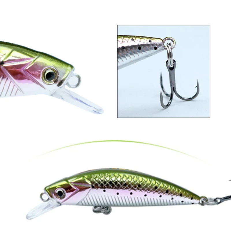 New 5cm 6g Minnow Stream Fishing Lure Mini Trout Baits Small Whopper Vibrating Light Sinking Fish Crankbait Japan Winter Tackle