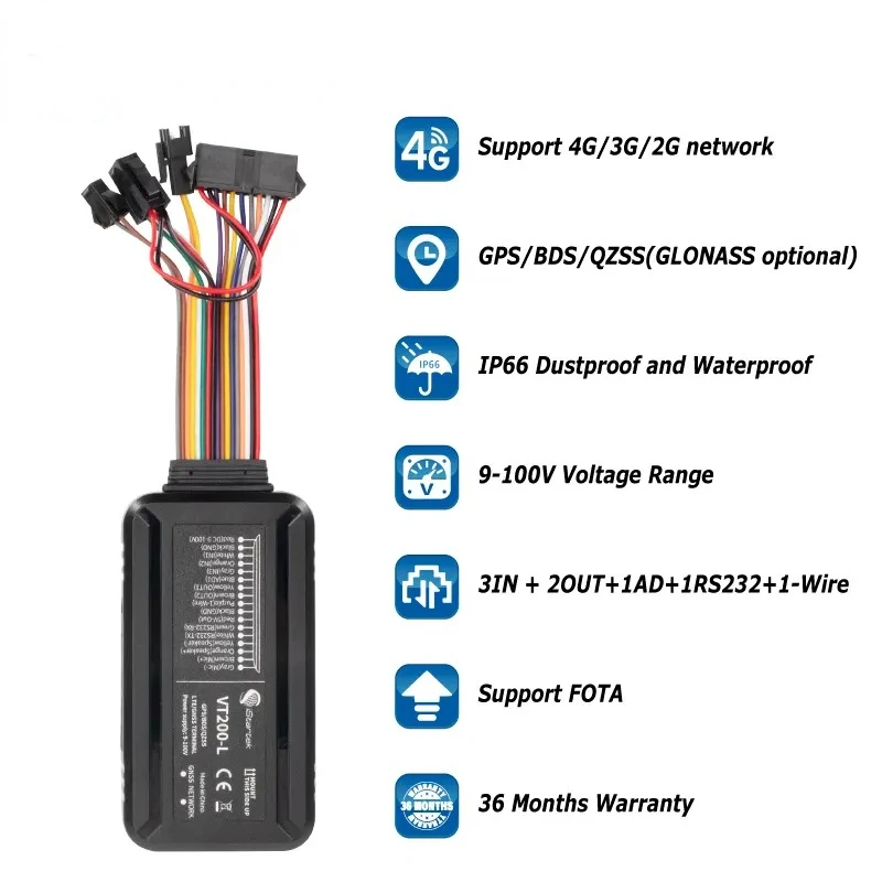 free shipping startek tk205 vt200l gt06 car fuel sensor tank 4g lte cat m1 wired vehicle gps tracker for truck